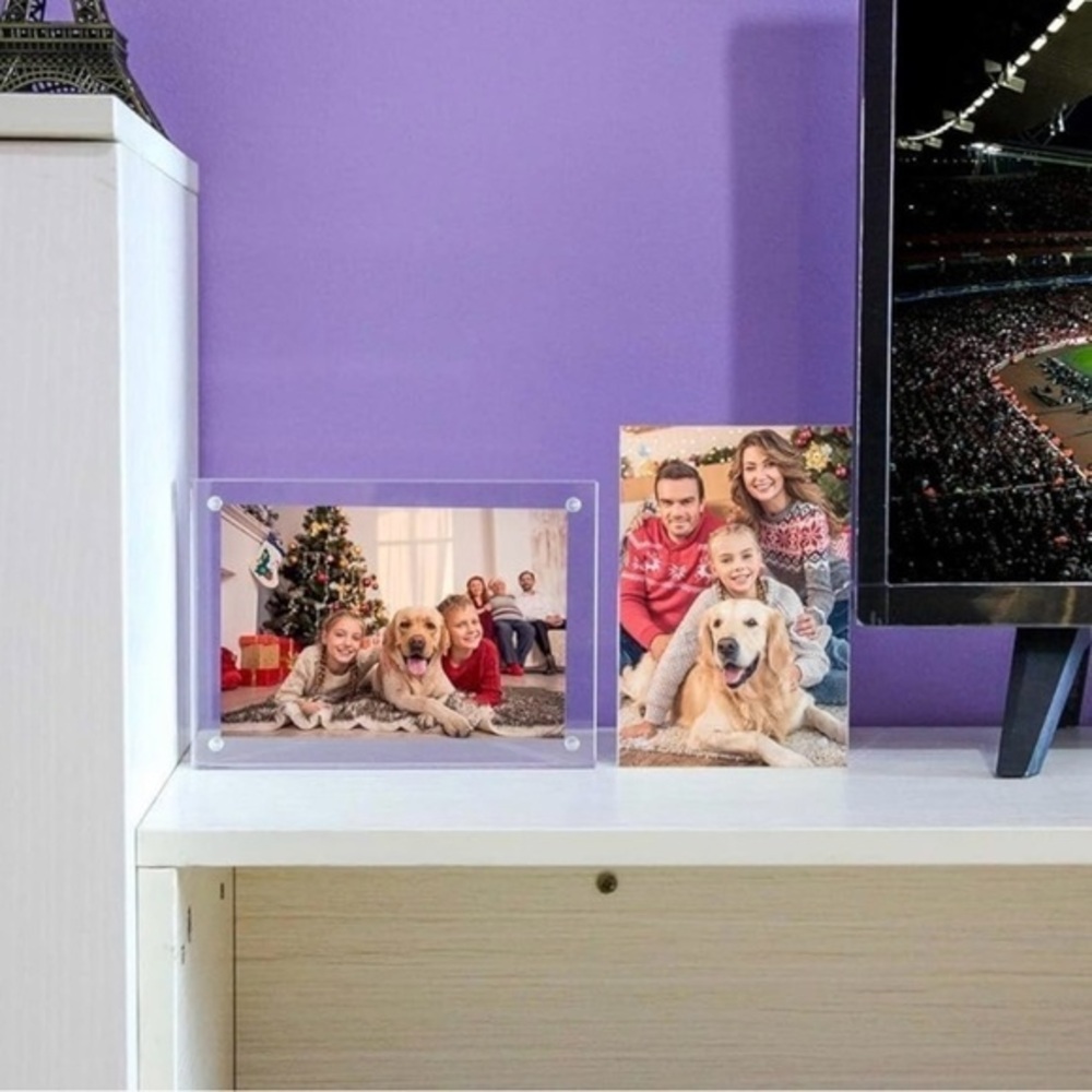 🆕 2pcs  NIUBEE Acrylic Picture Frames 5x7, 20% Thicker Block Double Sided🖼️